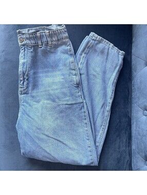 Anthropologie Pilcro Paper Bag Jeans 29 Straight Leg Relaxed Fit Elastic Waist